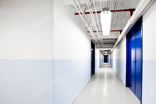 Preview: Long Blue Corridor (with room for text)