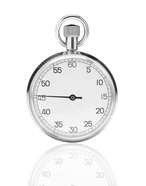 Preview: Silver Chronometer on a White Background With Reflection