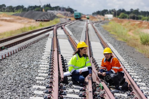 Preview: Engineer inspects railroad studs