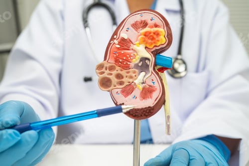Preview: Kidney disease, Chronic kidney disease ckd, Doctor hold human model.