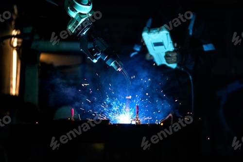 Preview: Metal welder specialist working with arc welding machine
