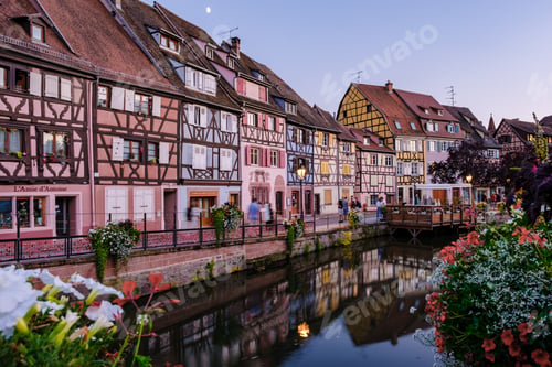 Preview: Beautiful view of colorful romantic city Colmar, France, Alsace