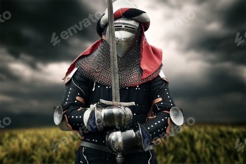 Preview: Medieval knight posing with sword