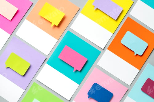 Preview: Paper craft art of speech bubble icon