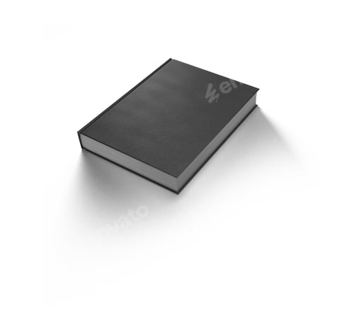 Preview: Blank mockup black book cover isolated on a white background.