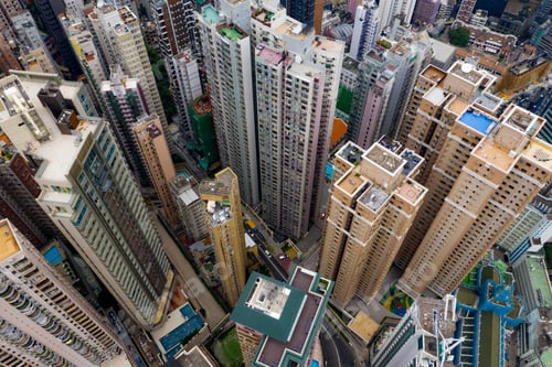 Preview: Central, Hong Kong 24 September 2020: Top view of Hong Kong city