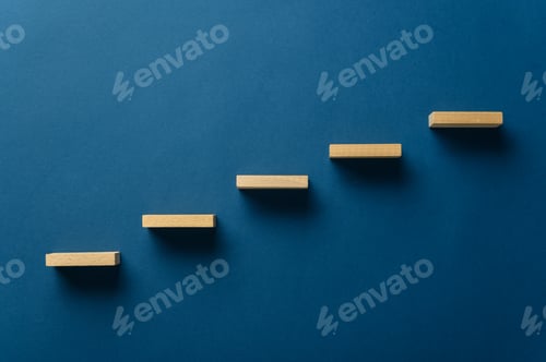 Preview: Wooden pegs forming a stairway