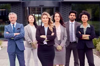 Preview: Portrait Of Multi-Cultural Business Team Outside Modern Office Building