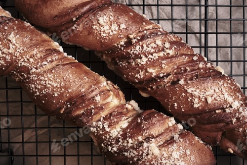 Preview: White bread on a vintage style wire rack
