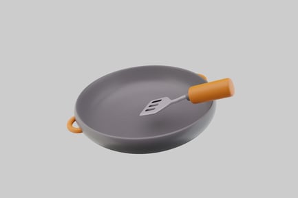 Preview: Gray pan and spatula set