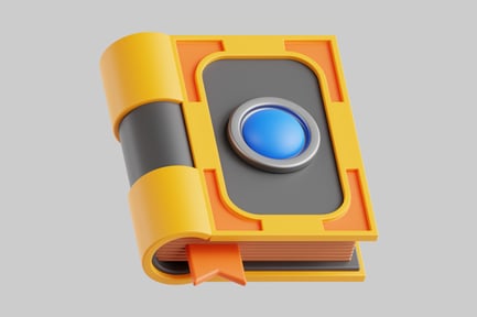 Preview: Gaming spellbook blue orb ornament