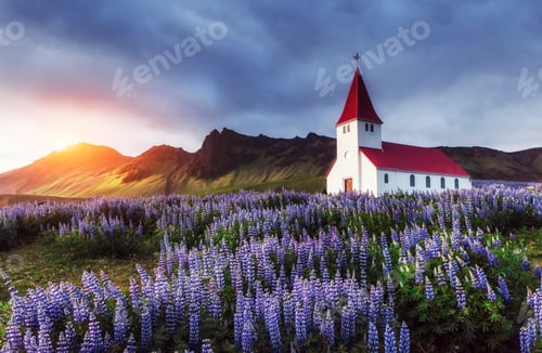 Preview: Lutheran church in Vik. Iceland.