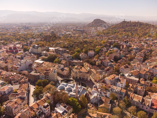 Preview: Aerial view of City of Plovdiv, Bulgaria
