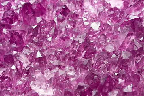 Preview: Cluster of purple quartz mineral crystals