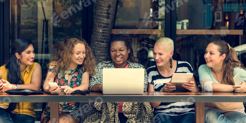 Preview: Women Using Digital Device Concept