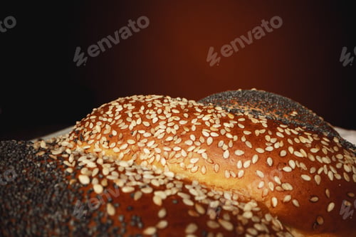 Preview: Macro shot of freshly baked bread loaf