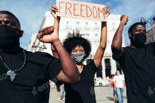 Preview: Black people on demonstration against police brutality