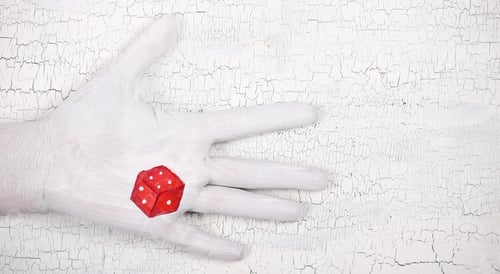 Preview: The Hand Drawing The Cube For Games And Fortune-Telling