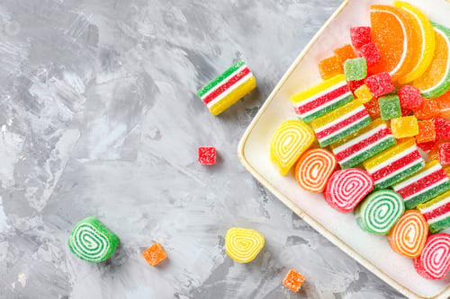 Preview: Assortment of multi-colored marmalades.