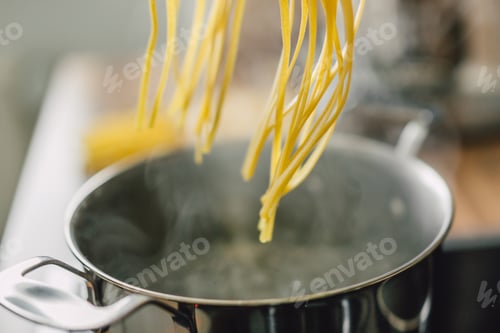 Preview: Closeup of cooking tasty pasta