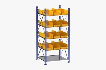 Preview: Industrial Shelving Unit with Bins