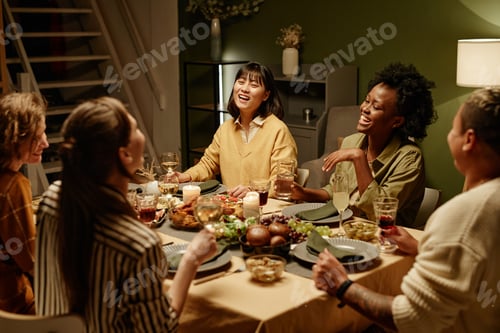 Preview: Friends having fun during dinner