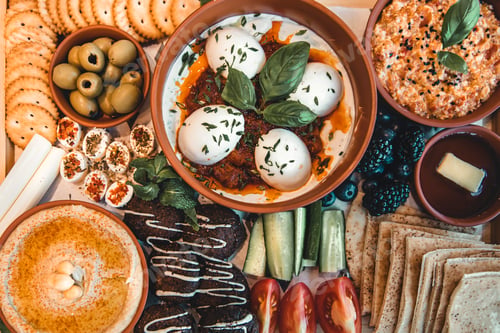Preview: Flat lay: Traditional arabic breakfast