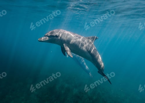 Preview: Closeup shot of a dolphin under the sea