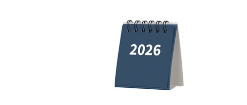 Preview: Desktop calendar for cover 2026 in white colour. Mini planner for business and finance