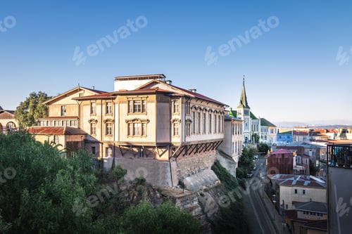 Preview: Valparaiso Skyline with Lutheran Church - Valparaiso, Chile