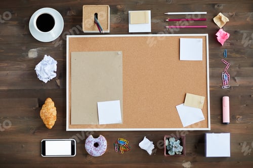 Preview: Flat Lay With Bulletin Board