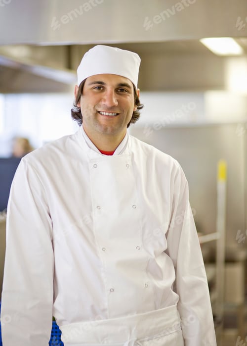 Preview: A portrait of a chef in a kitchen