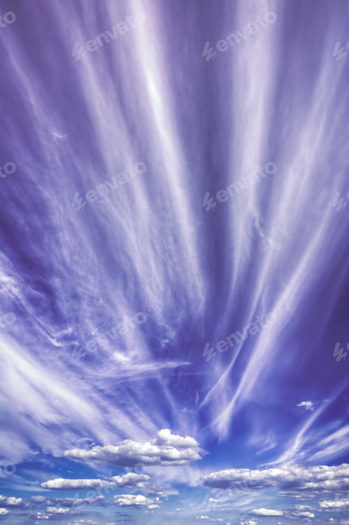 Preview: Amazing Beautiful Sunset Sunrise View With Violet Sky. Dramatic Sky Background. Very Peri. Bright