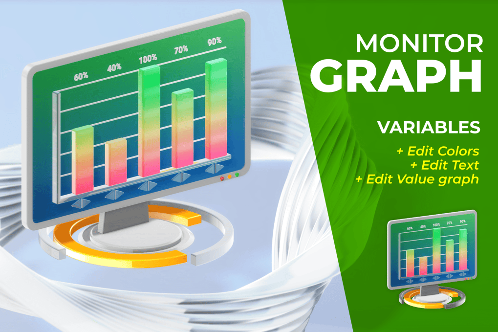 Monitor Graph 3D, Incl. 3d interactive & graph - Envato