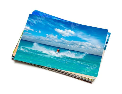 Preview: Stack of vacation photos isolated