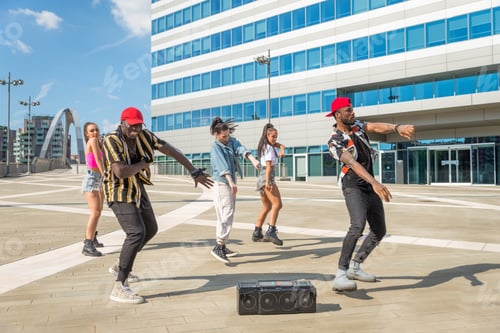 Preview: Hip hop crew dancing outdoors