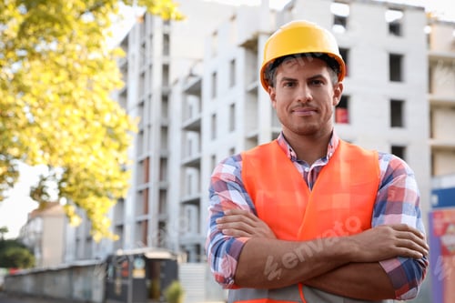 Preview: Professional engineer in safety equipment at construction site