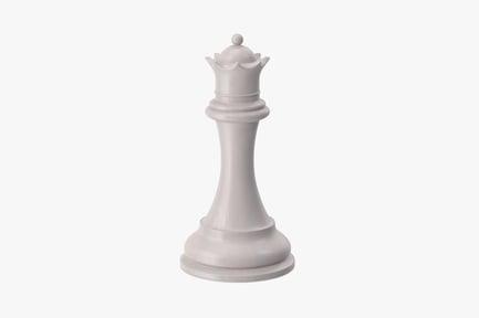 Preview: White Chess Queen Piece - Classic Design