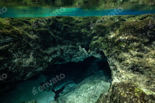 Preview: Underwater cave formation. American Nature Background