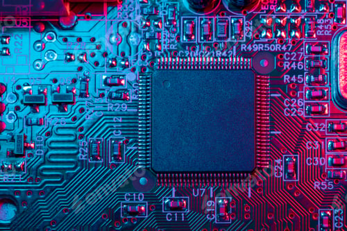 Preview: Digital Microprocessor. Computer Controller Circuit Board closeup Main Central Processing Unit