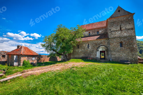 Preview: Fortified Lutheran Church St. Michael on top of rock hill in Cisnadioara near Sibi