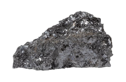 Preview: raw hulsite mineral isolated on white
