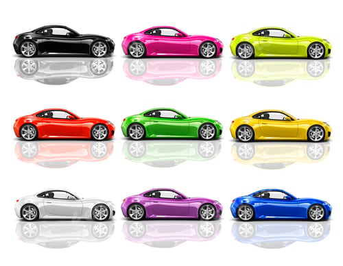 Preview: Collection of Multicolored 3D Modern Cars
