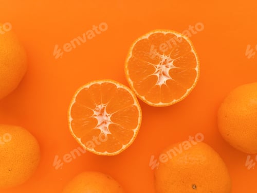 Preview: Mandarine on a orange background