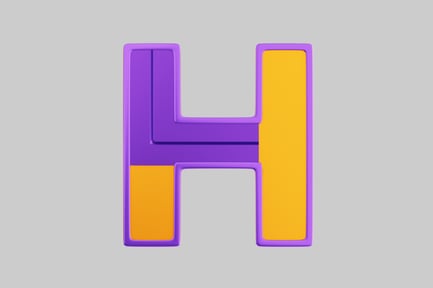 Preview: Floral honeycomb h letter design