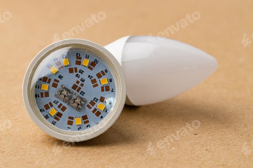 Preview: Light bulb on craft paper background close up