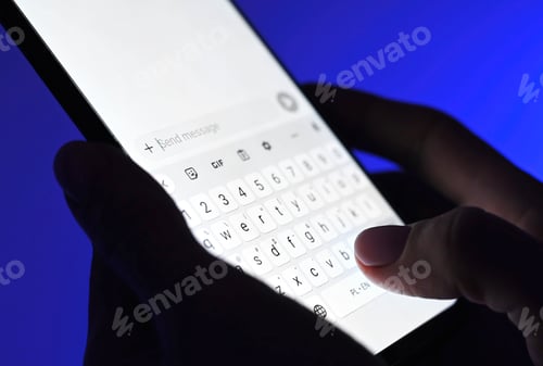 Preview: Girl typing message on a smartphone