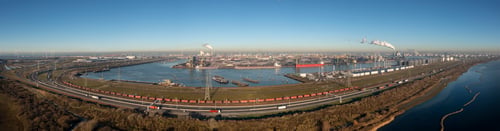 Preview: Netherlands, Aerial view of port of Rotterdam
