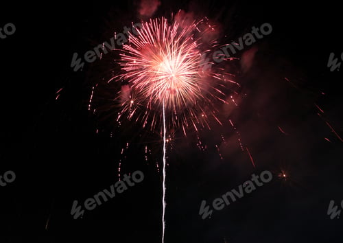 Preview: Firework blast in dark sky at night celebration new year,count down