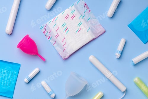 Preview: Menstrual hygiene products including cup, pads and tampon